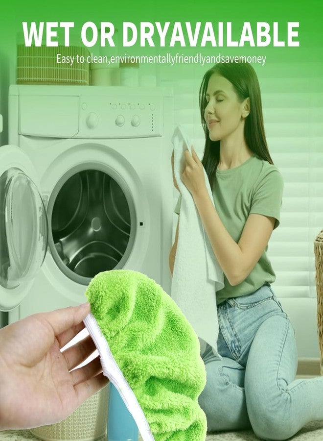 Abvsdu 4PCS Reusable Microfiber Mop Pads Compatible with Swiffer Sweeper, Washable Wet Mop Pad, Refill Pad for Wet Dual Purpose Mop for 10-12 Inch Cleaning Mops - Image 5